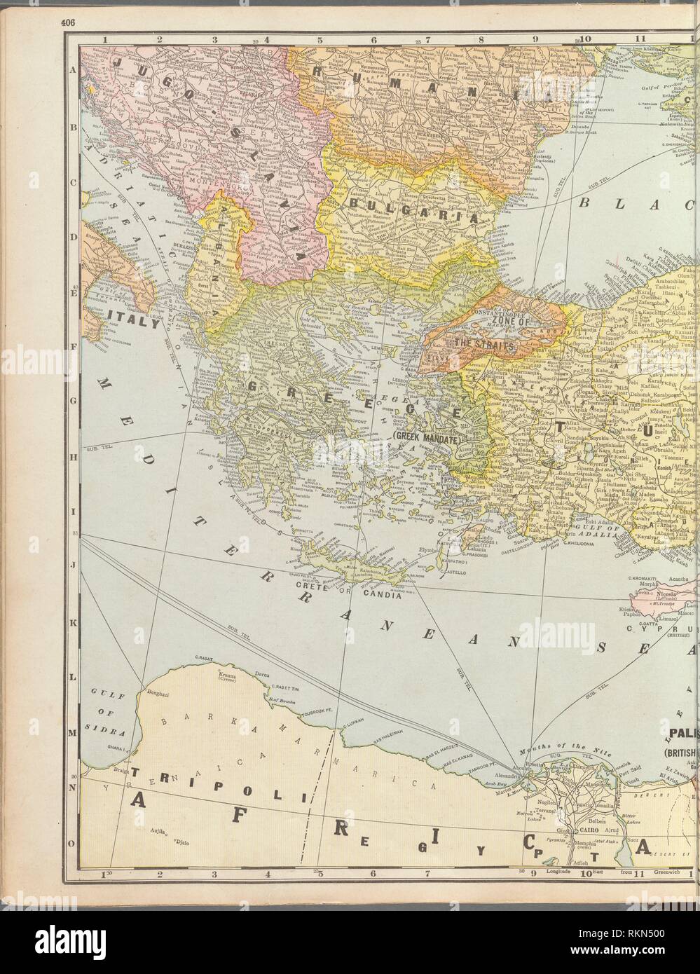 George F Cram Company Maps Asia Minor And Southeastern Europe. George F. Cram Company (Publisher).  Cram's Modern Reference Atlas Of The World. Date Issued: 1922 Place:  Chicago Stock Photo - Alamy