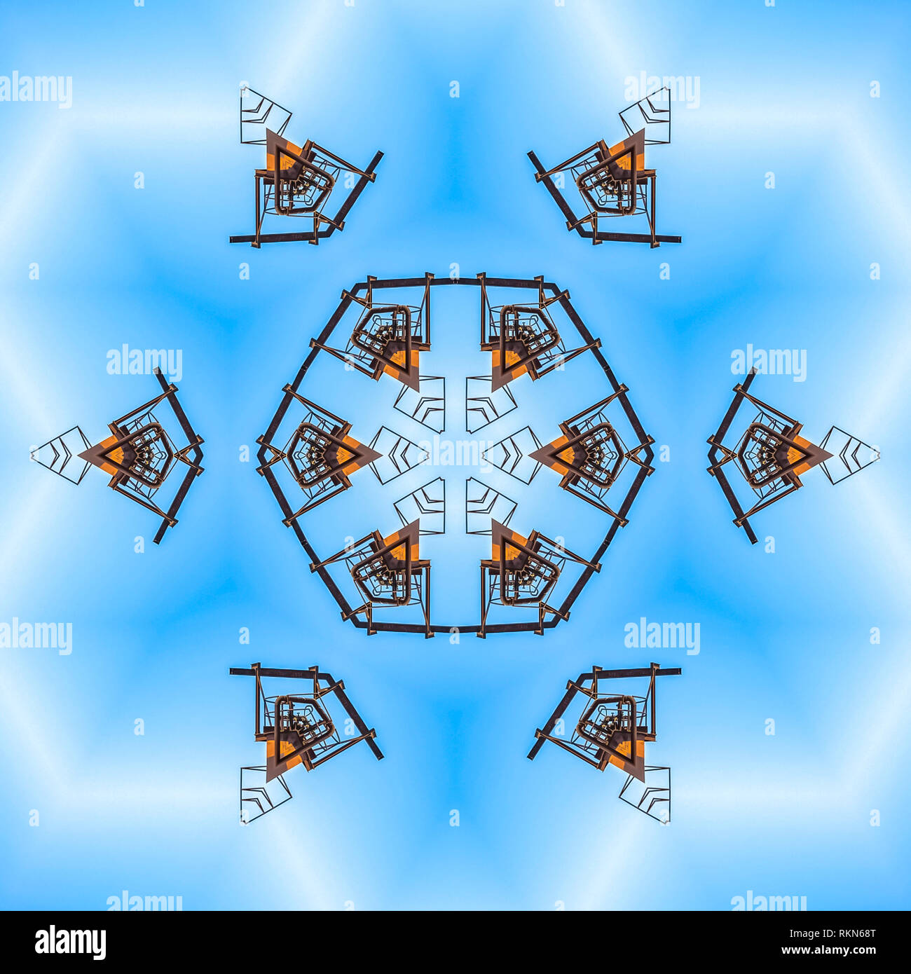 Geometric Pattern Scope Design pattern made from an industrial photo. Geometric kaleidoscope ...