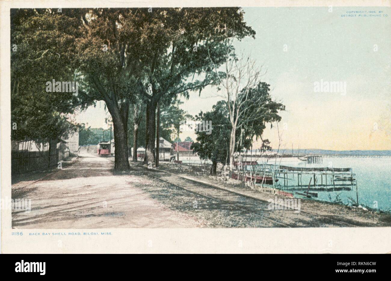 Back Bay Shell Road, Biloxi, Miss. Detroit Publishing Company postcards