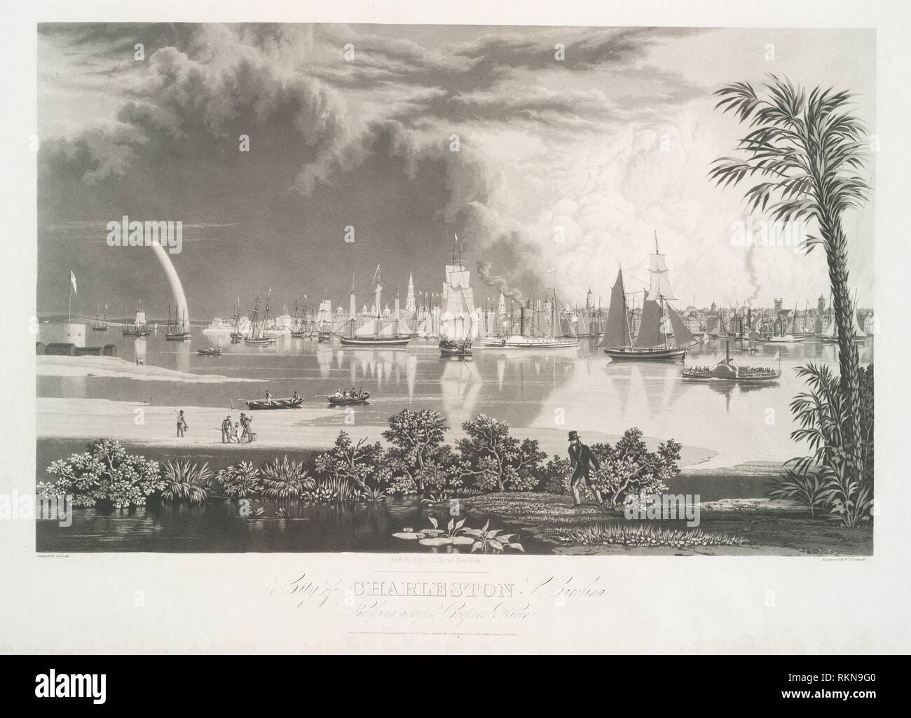 City of Charleston S Carolina looking across Cooper's River. Clover