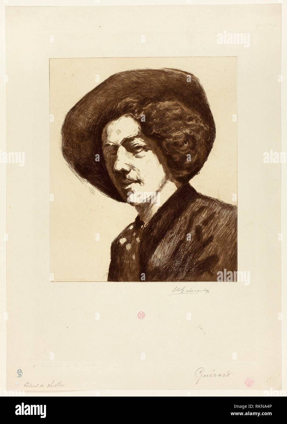 Whistler - Henri Charles Guérard French, 1846-1897 - Artist: Henri Charles Guérard, Origin: France. Stock Photo