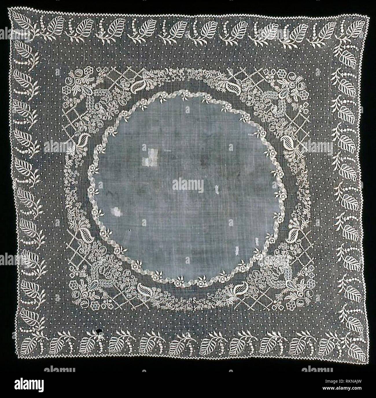 Handkerchief C 1840 Philippines Origin Philippines Date 10 1850 Medium Pineapple Fiber Plain Weave Pina Cloth Cut And Drawnwork Stock Photo Alamy