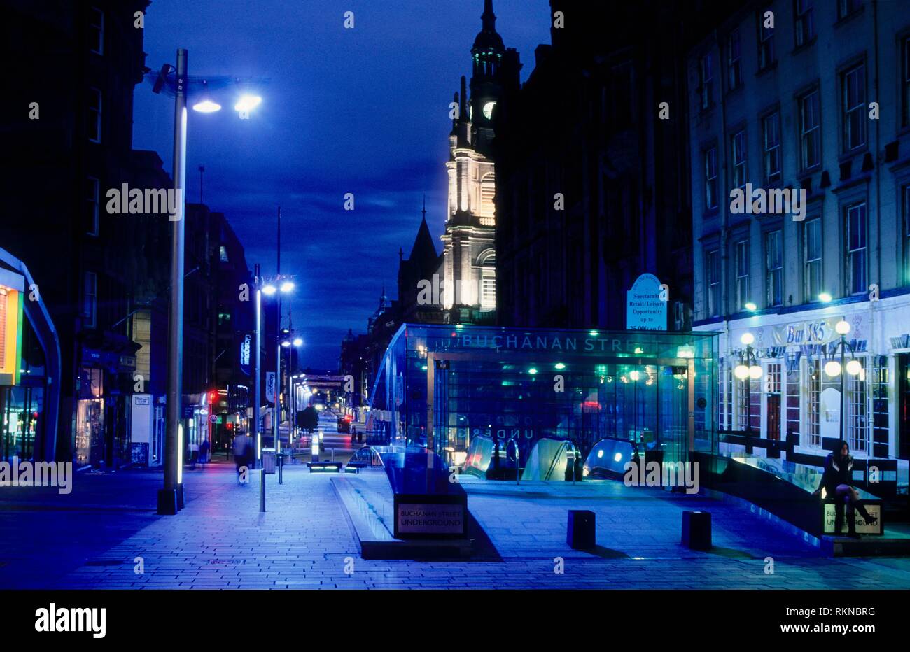 Buchanan street at night. Glasgow. Scotland Stock Photo Alamy