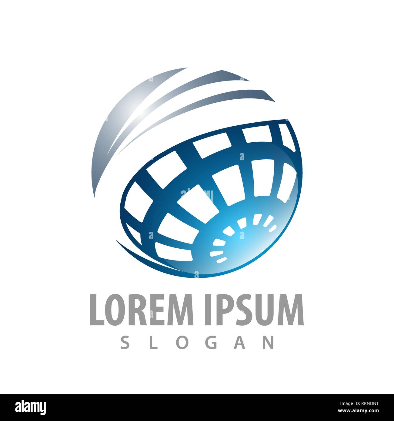Abstract technology world blue sphere logo concept design. Symbol ...