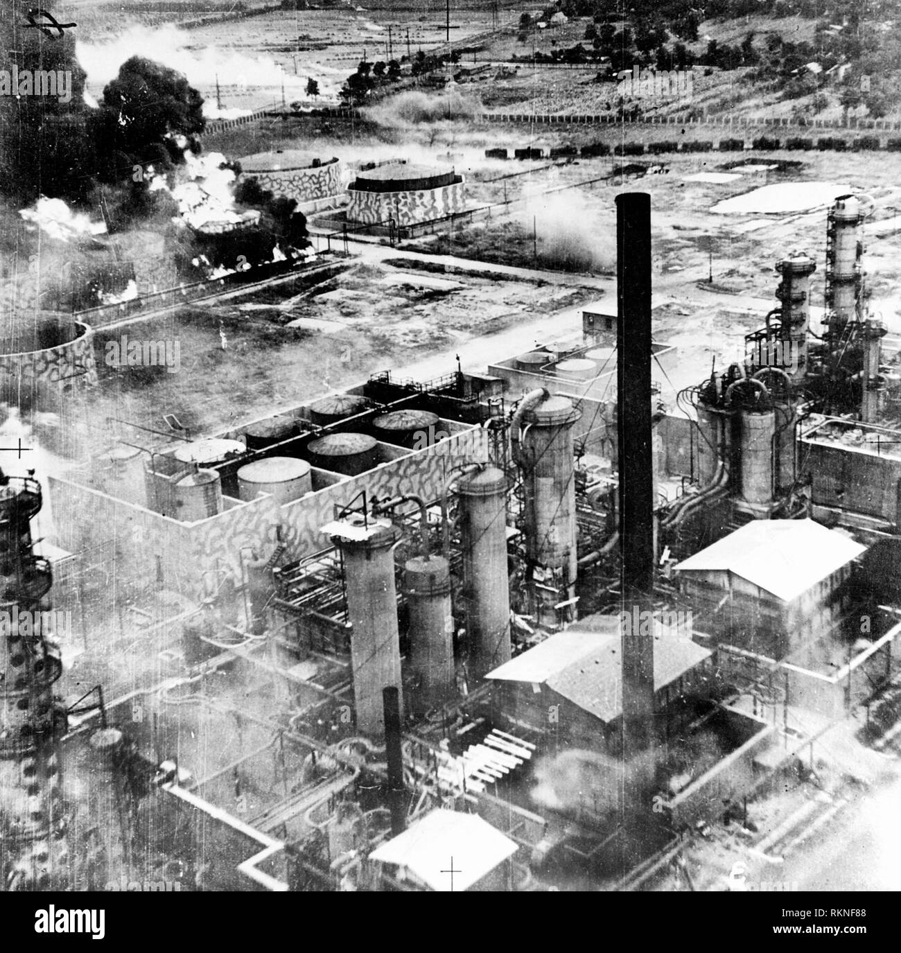 Oil storage tanks Black and White Stock Photos & Images Alamy