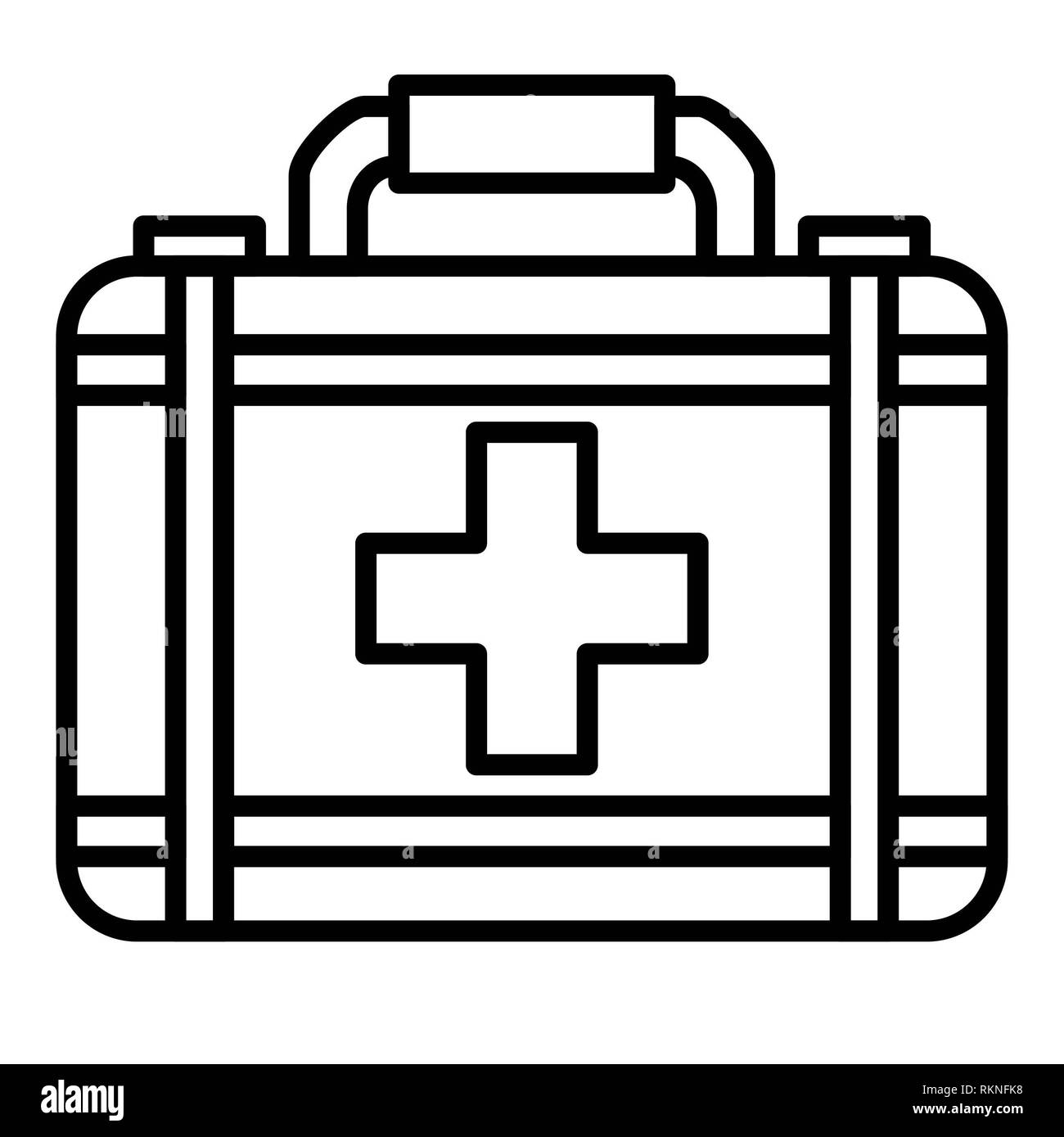 Suitcase Icon, Vector Illustration, Healthcare Outline Stock Photo