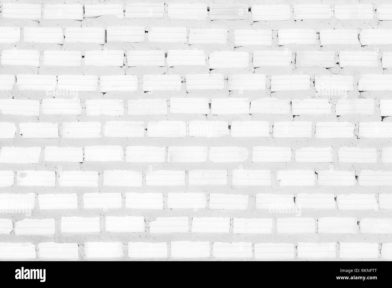 White brick wall antique texture background. Abstract brickwork or design architecture stonework flooring interior Include rock old pattern clean have Stock Photo