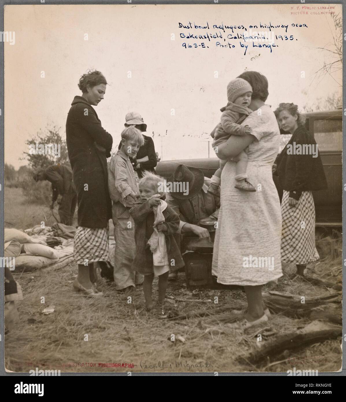 Along the highway near Bakersfield, California. Dust bowl refugees