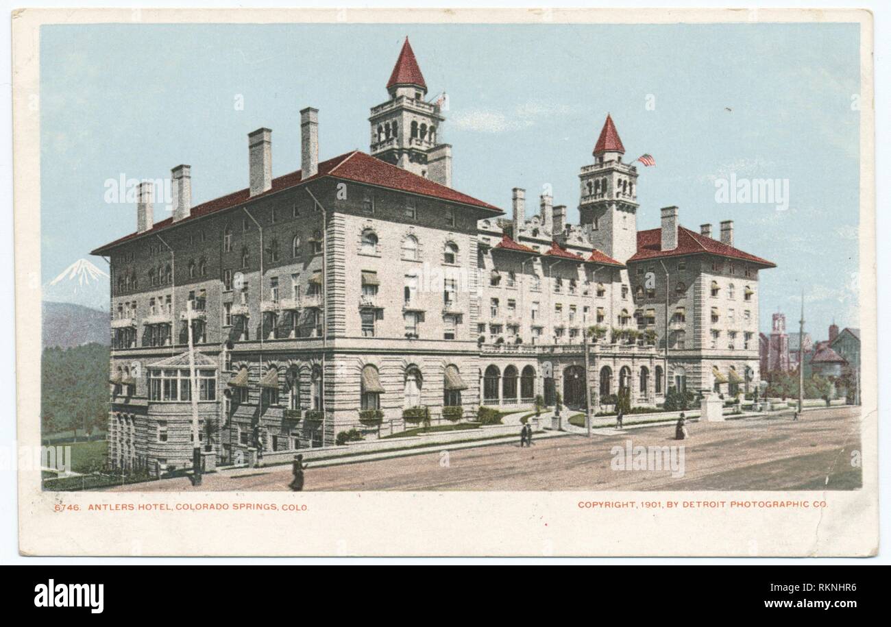 Antlers Hotel, Colorado Spgs., Colo. Detroit Publishing Company postcards 6000 Series. Date Issued: 1898 - 1931 Place: Detroit Publisher: Detroit Stock Photo