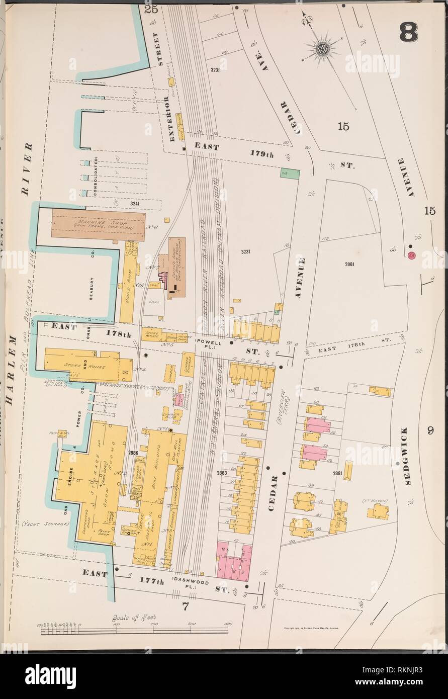 Bronx, V. 13, Plate No. 8 [Map bounded by Harlem River, Sedgwick ...