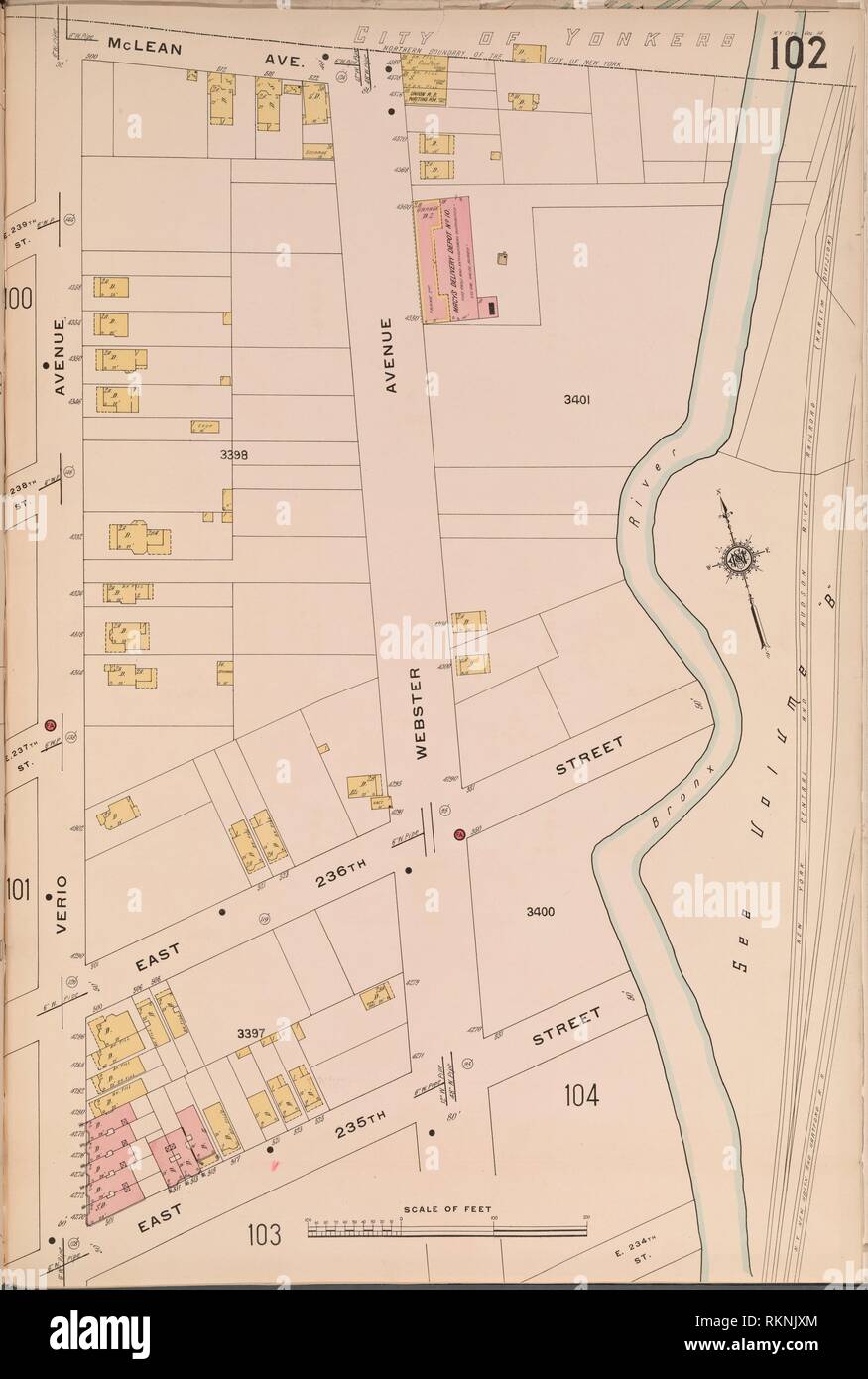 Bronx, V. 14, Plate No. 102 [Map bounded by McLean Ave., Bronx River, E