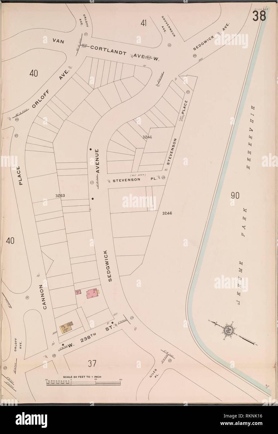 Bronx, V. 13, Plate No. 38 [Map bounded by Van Cortlandt Ave., Jerome
