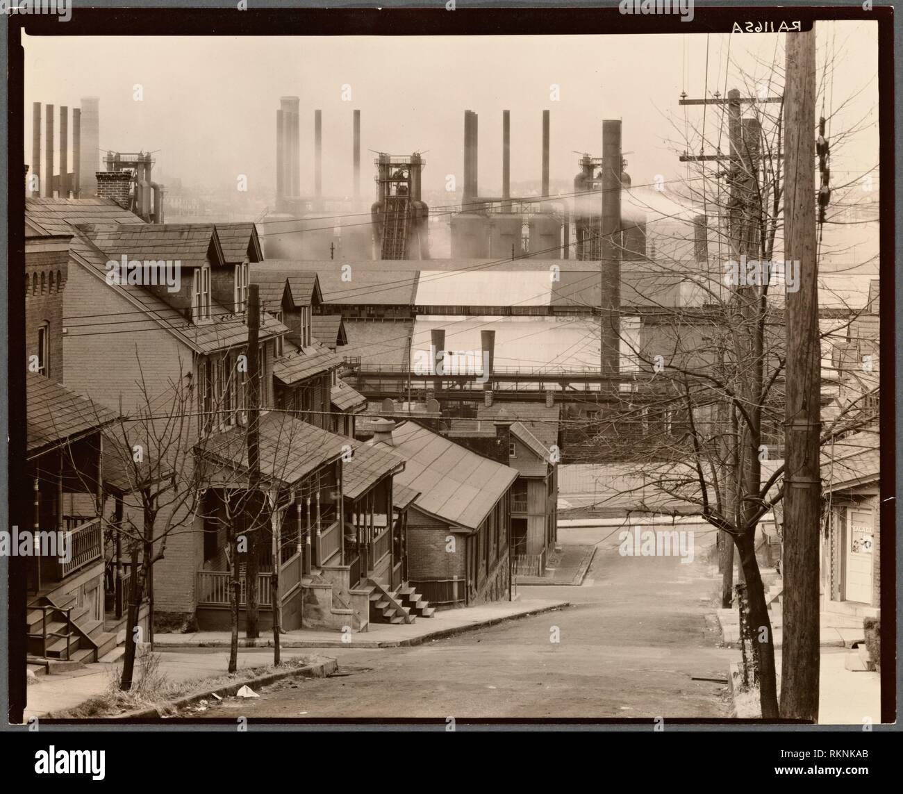 Bethlehem houses and steel mill. Pennsylvania. United States. Farm