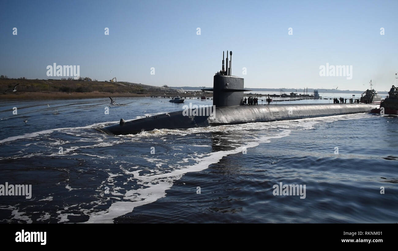 The Ohioclass ballisticmissile submarine USS Maryland (SSBN 738) gold
