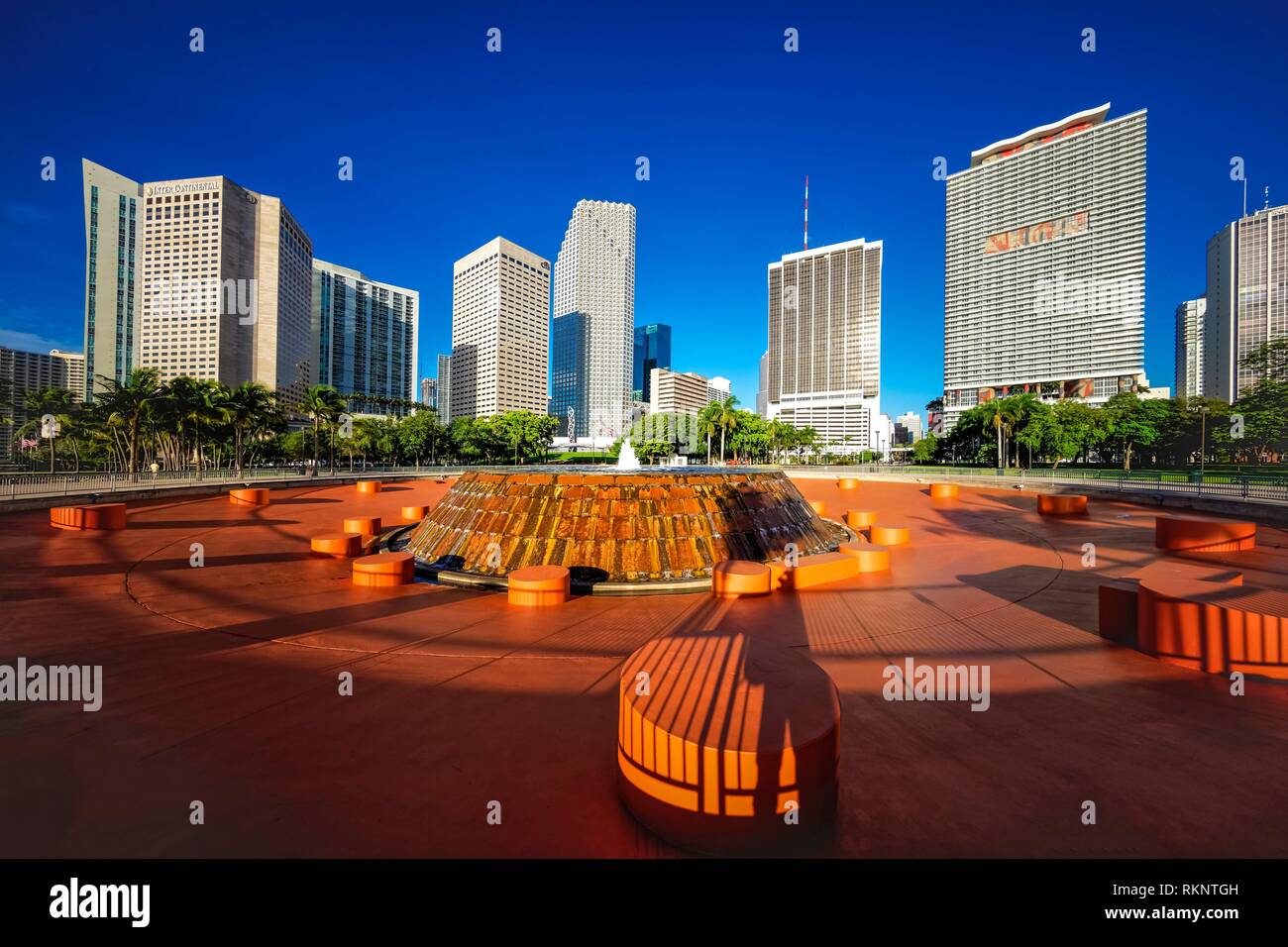 Bayfront Park. Downtown Miami. Florida. USA. Stock Photo