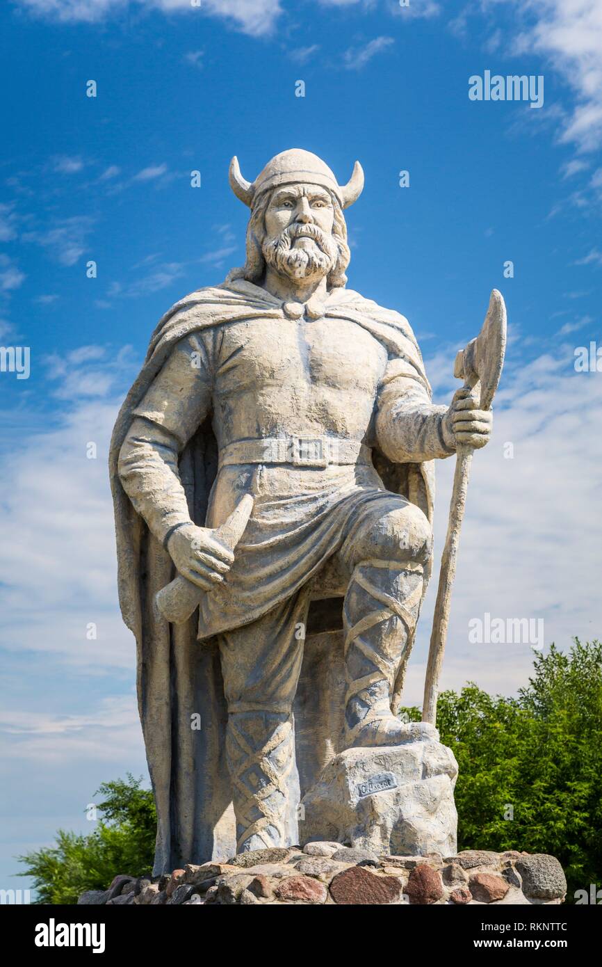 The Viking statue in Gimli, Manitoba, Canada. Stock Photo