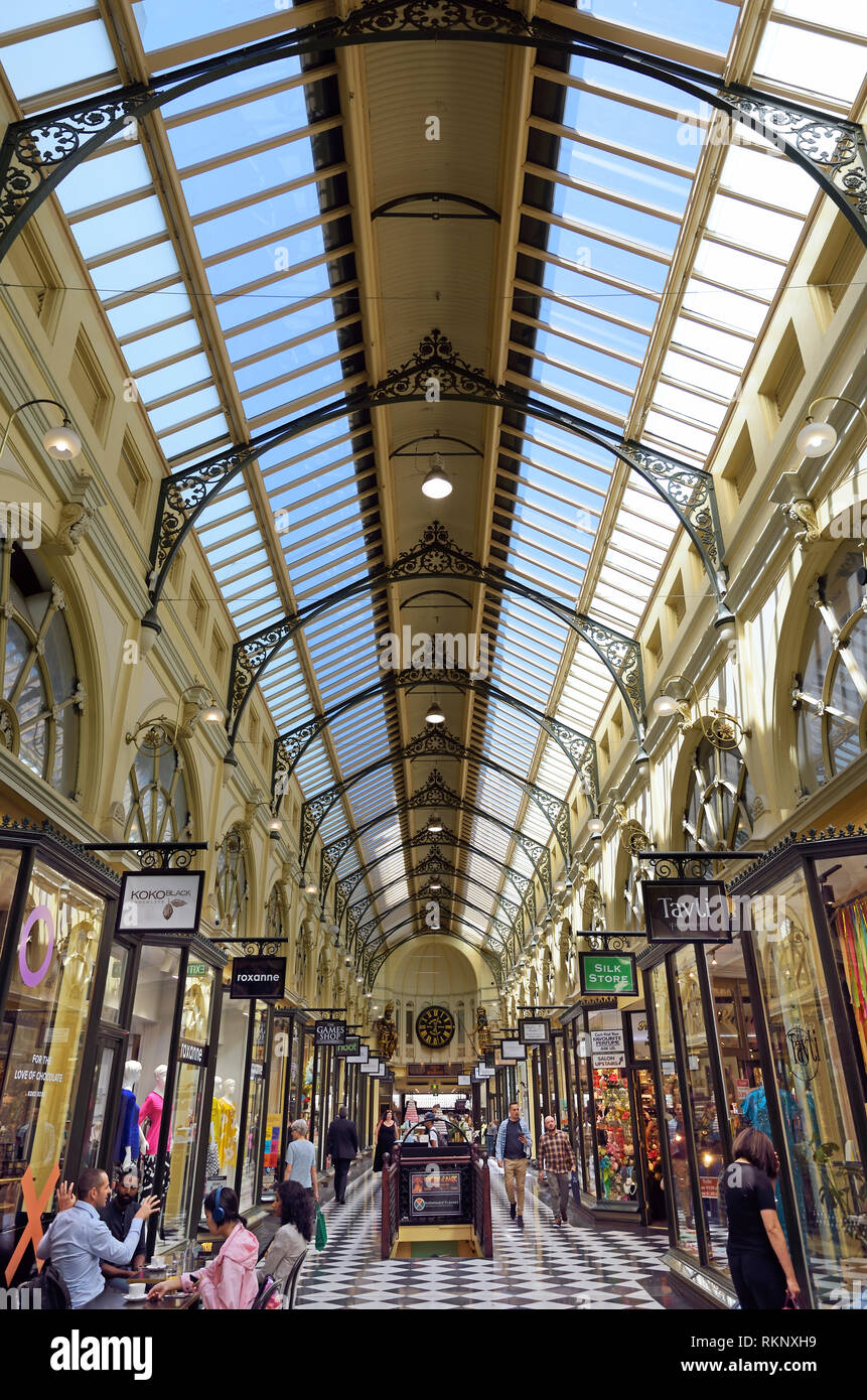 The Royal Arcade, Melbourne, Australia. The Royal Arcade was the first arcade in Melbourne and