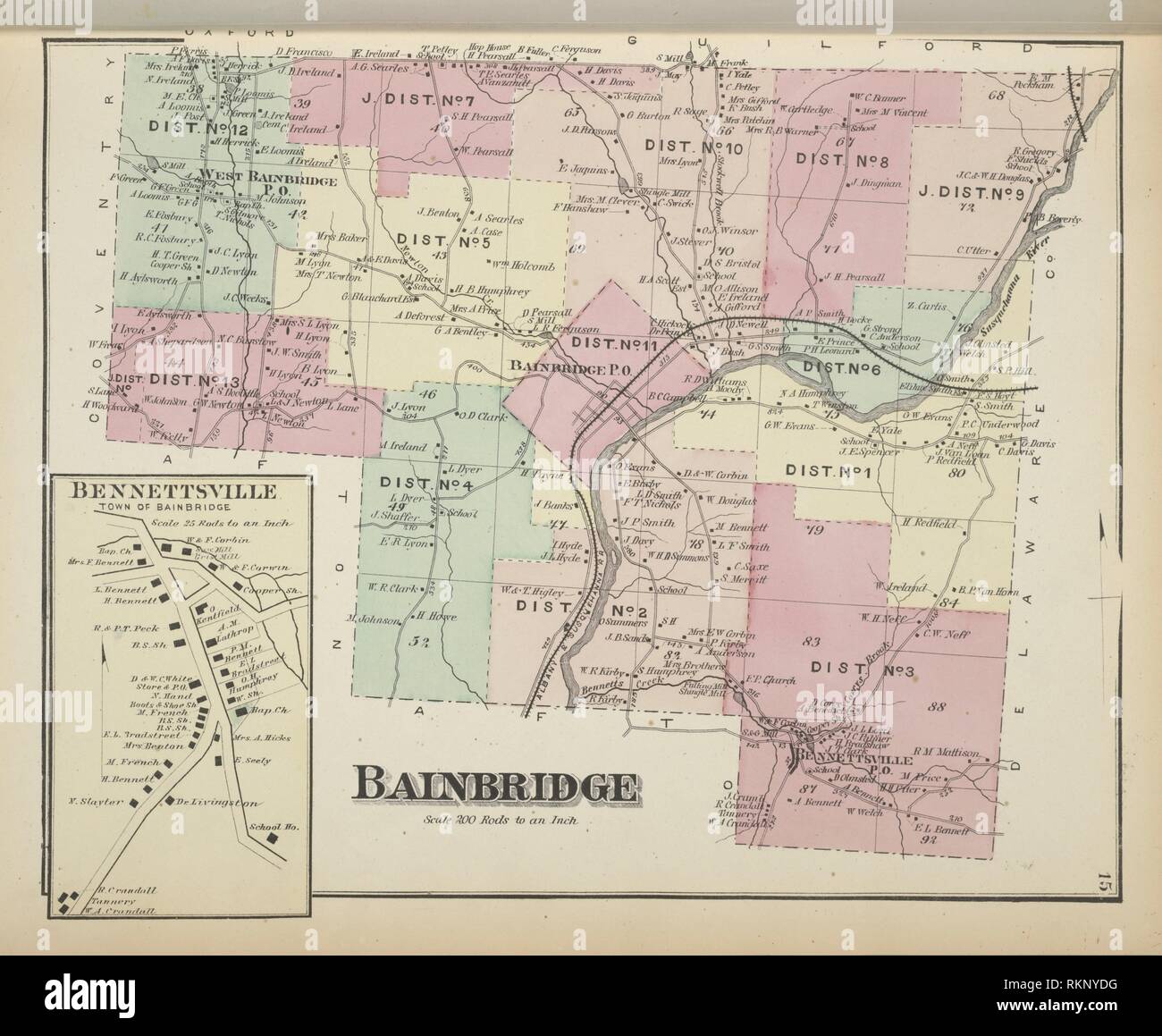 Map of bainbridge new york hires stock photography and images Alamy