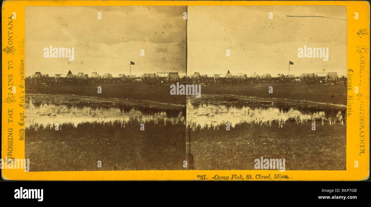 Camp Fisk, St. Cloud, Minn. Additional title Crossing the plains to Montana with Capt. Fisk's