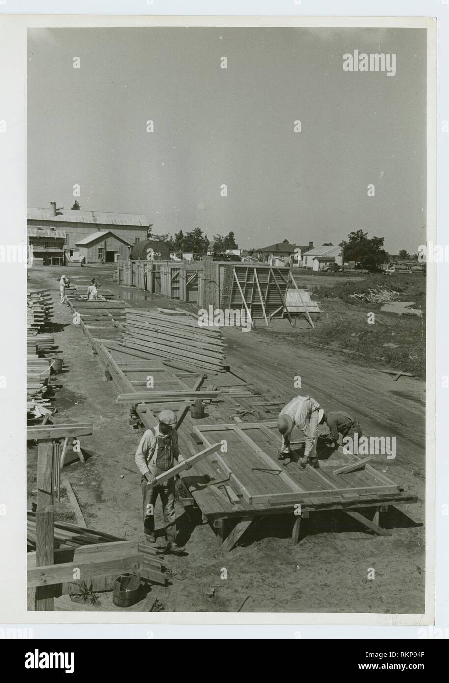 Barn plantfirst step in assembling panels, Southeast Missouri Farms