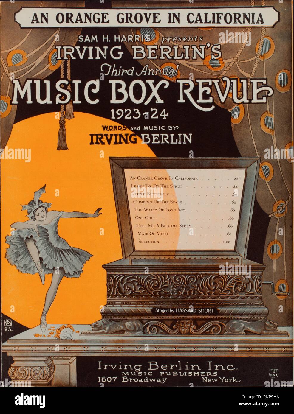 An orange grove in California Additional title Music box revue. Orange