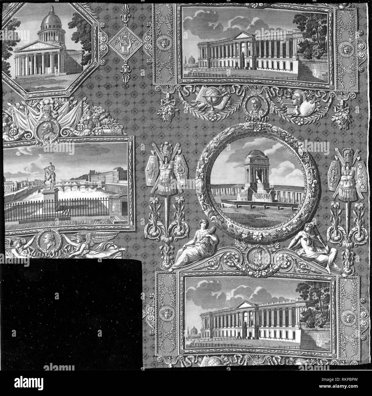 Les Monuments de Paris (The Monuments of Paris) (Furnishing Fabric
