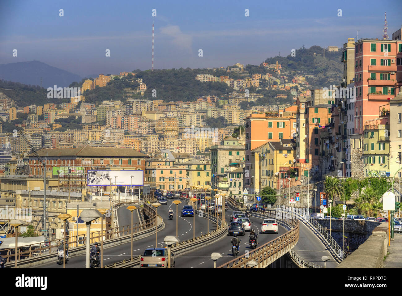 Views of Genoa city, Italy, Trabel Europe, Stock Photo