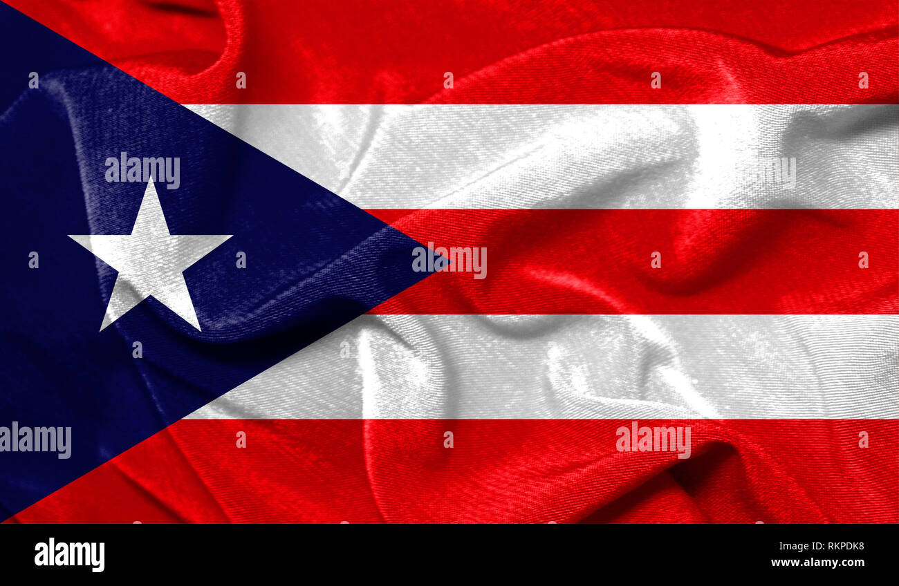 Realistic flag of on the wavy surface of fabric Stock Photo - Alamy
