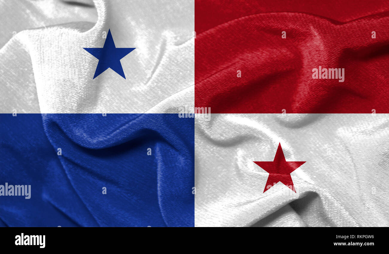 Realistic flag of Panama on the wavy surface of fabric Stock Photo - Alamy