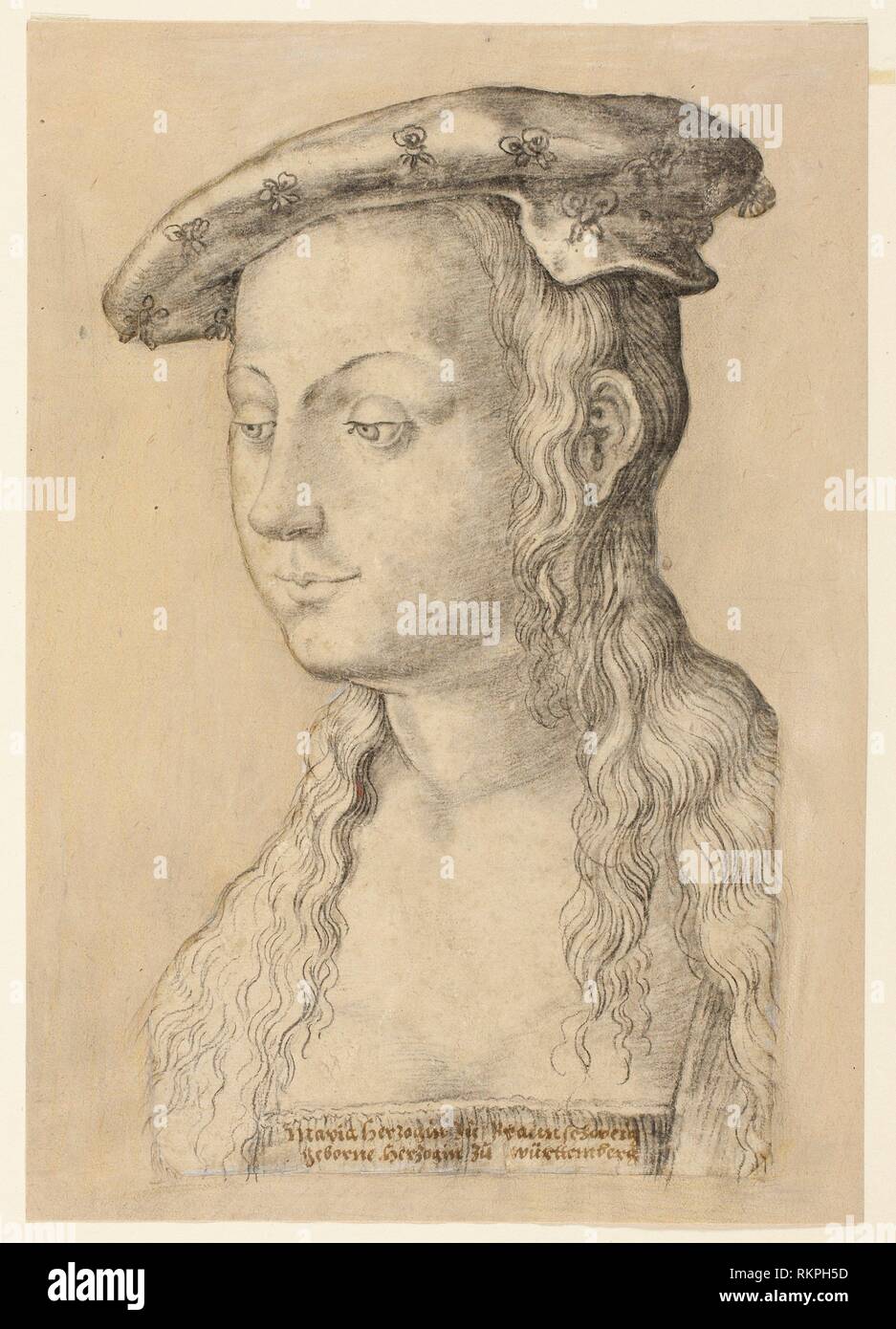 Maria Duchess of Brunswick, Born Duchess of Wurttemburg - Attributed to Christoph Schwarz German, 1545-1592 - Artist: Christoph Schwarz, Origin: Stock Photo