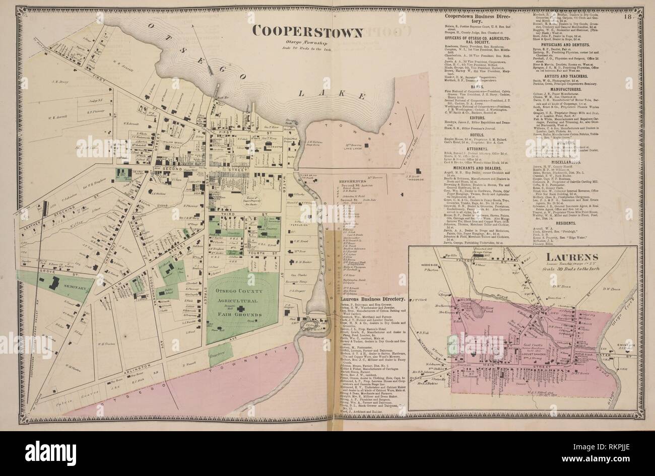 Map of cooperstown hires stock photography and images Alamy