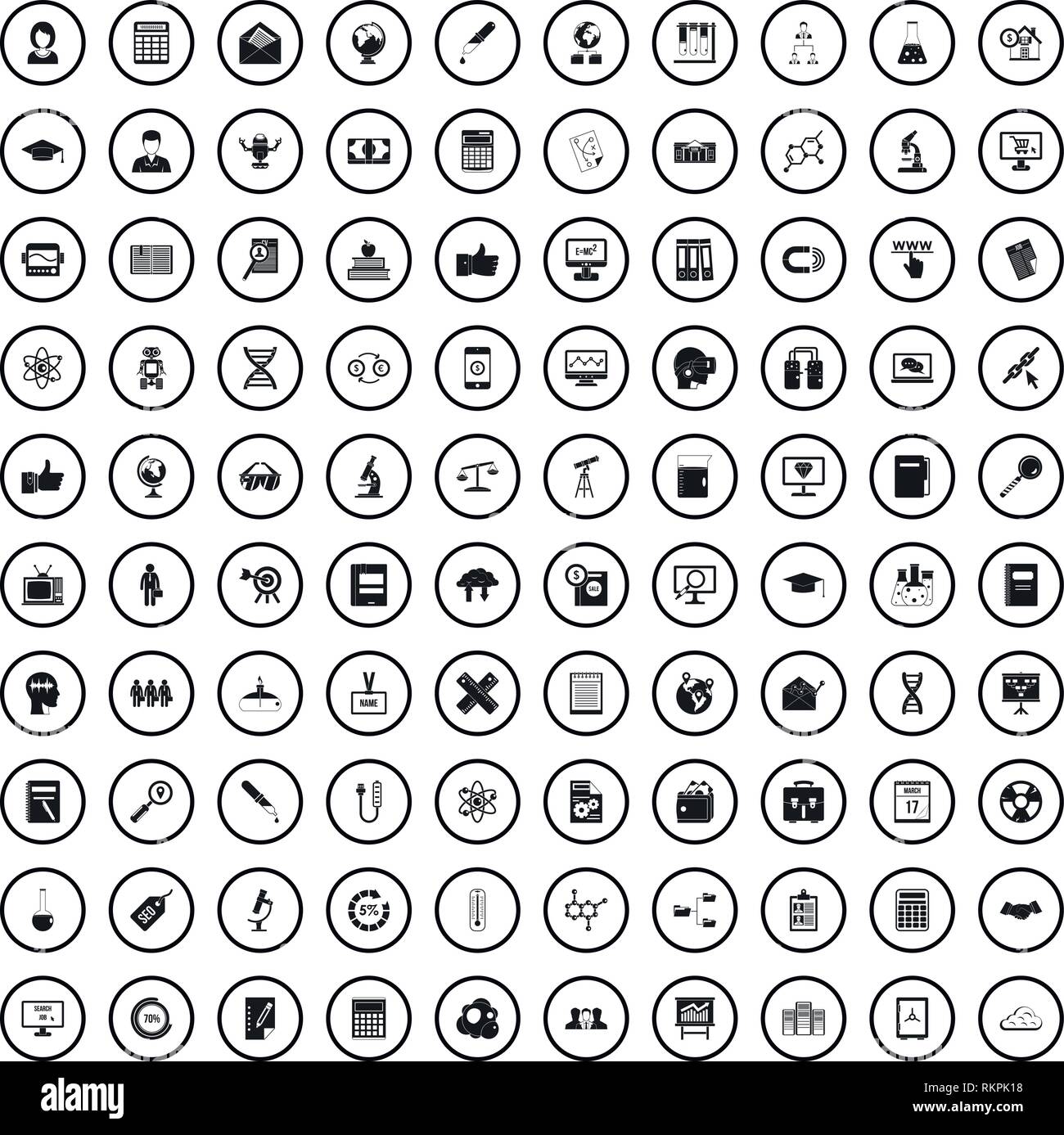 100 analytics icons set, simple style Stock Vector Image & Art - Alamy