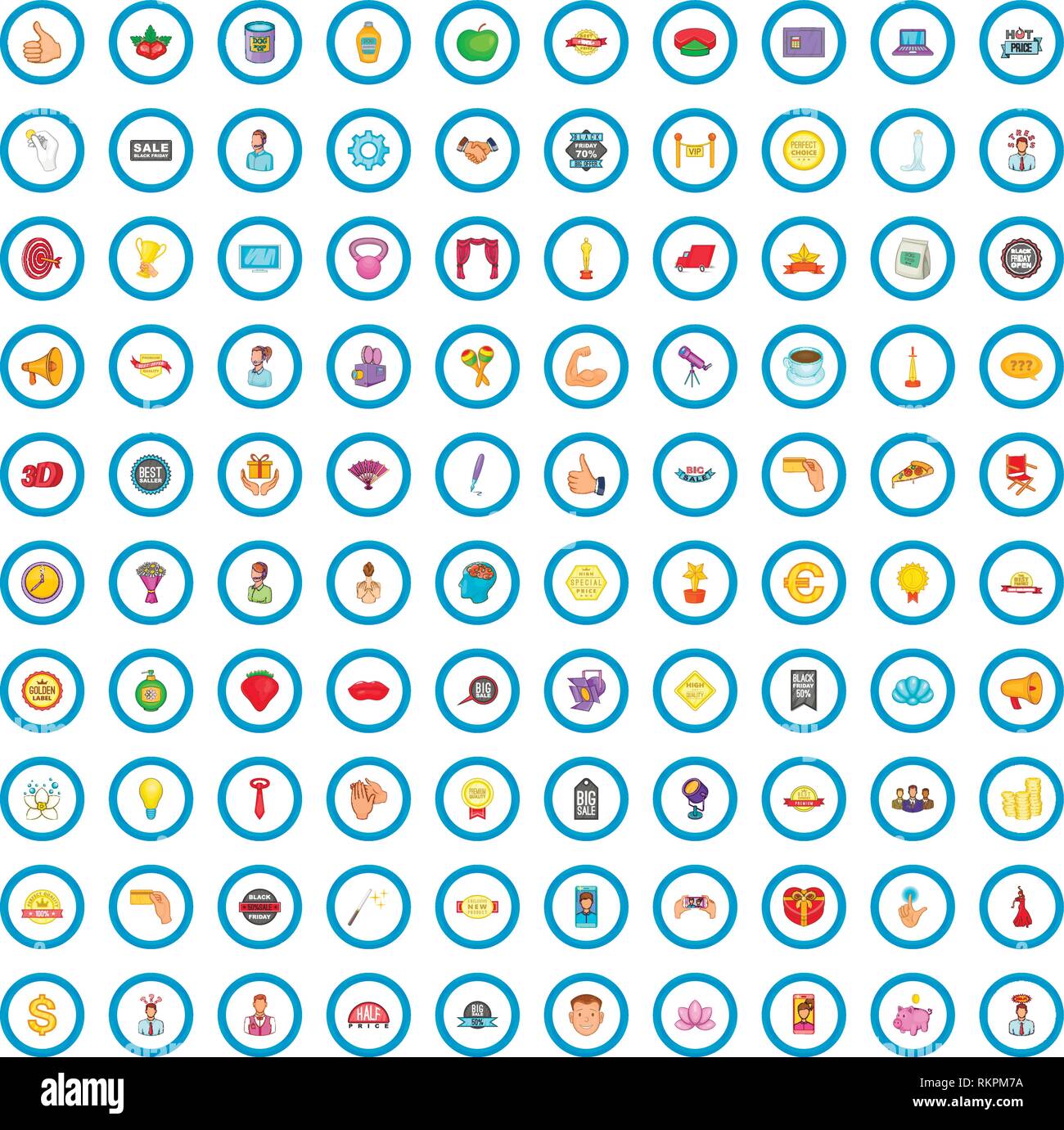 100 advertising icons set, cartoon style Stock Vector Image & Art - Alamy