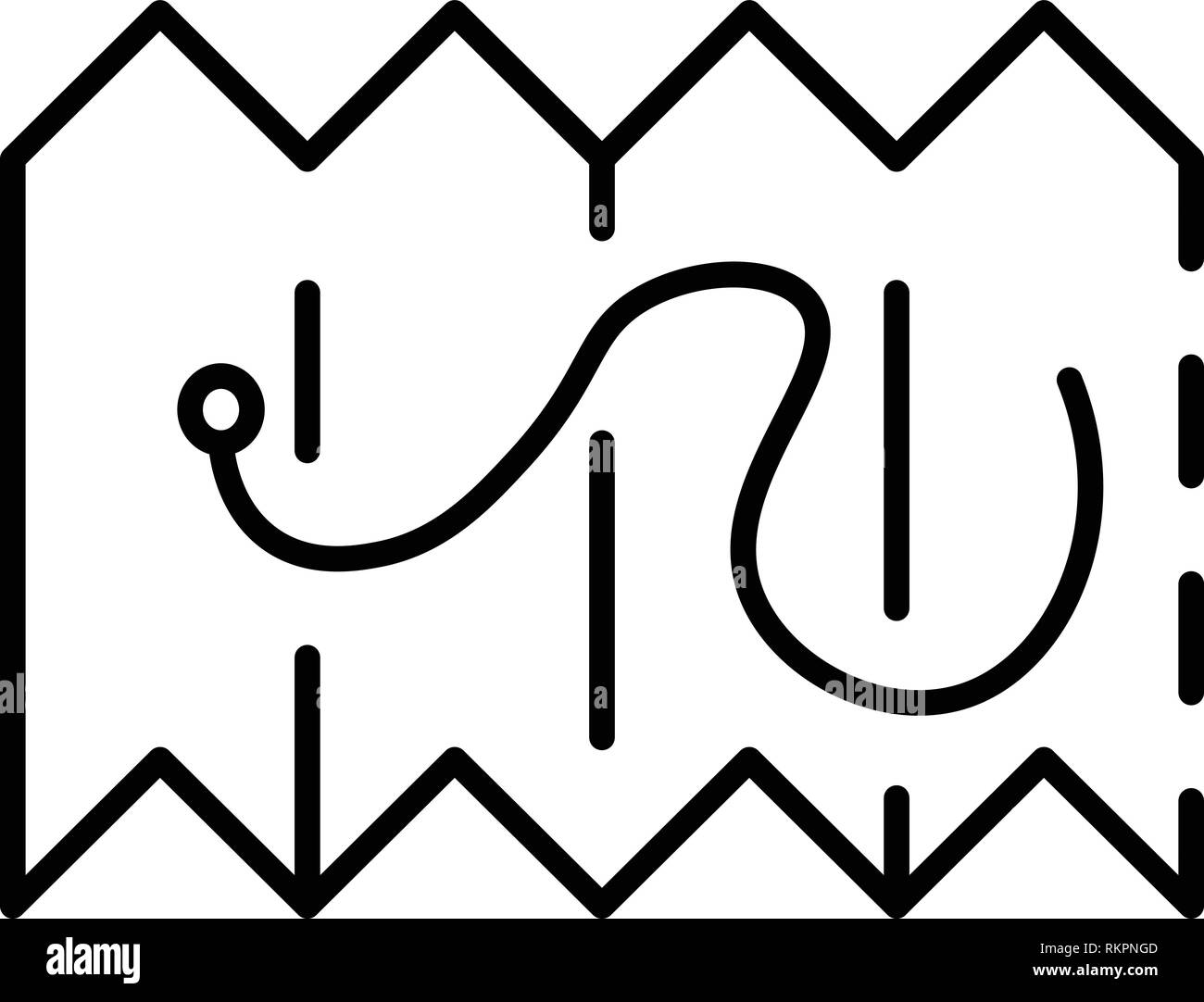 Ski resort map icon, outline style Stock Vector