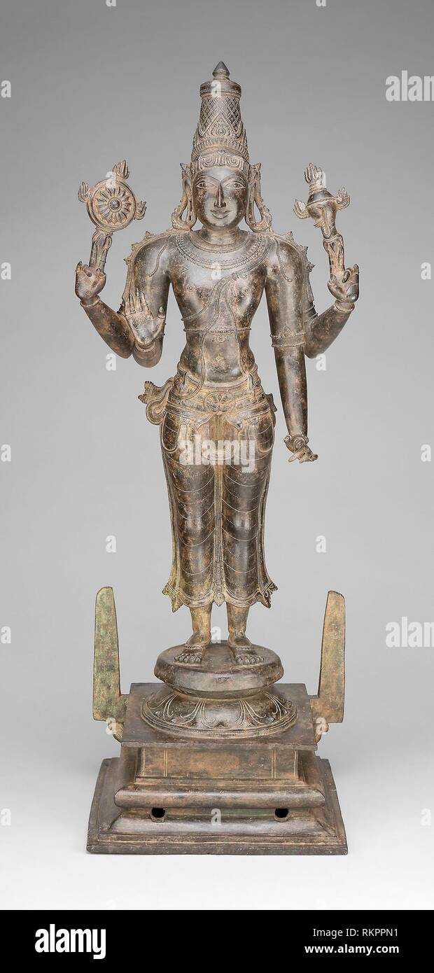 FourArmed God Vishnu Holding Discus and Conch Vijayanagar period