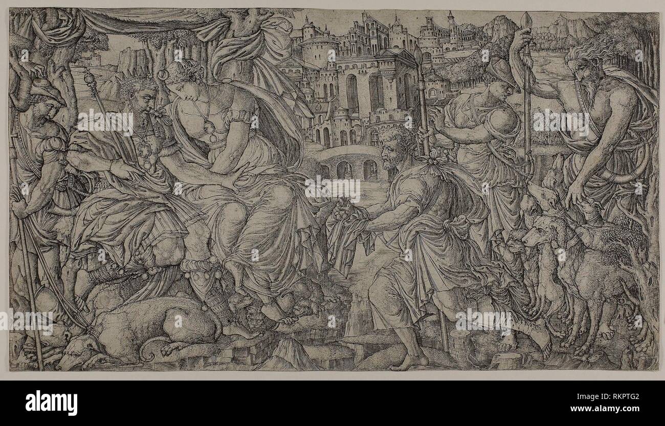 A King and Diana Receiving Huntsmen after 1543 Jean Duvet French