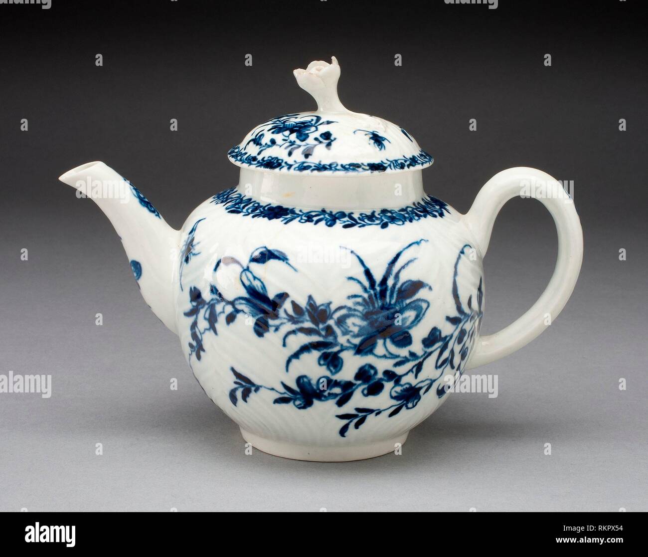 Tea Set - About 1760 - Worcester Porcelain Factory Worcester, England, founded 1751 - Artist: Worcester Royal Porcelain Company, Origin: Worcester, Stock Photo