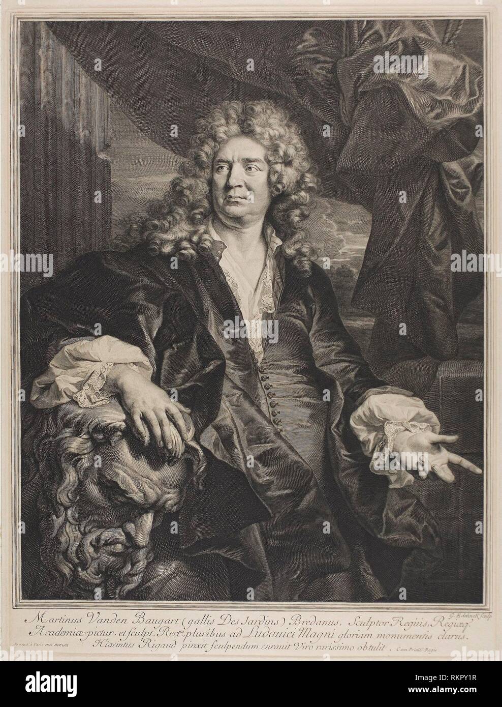 Martin Vanden Bogaert Desjardins - 1698 - Gérard Edelinck (French, born Flanders, 1640-1707) after Hyacinthe Rigaud (French, 1659-1743) - Artist: Stock Photo