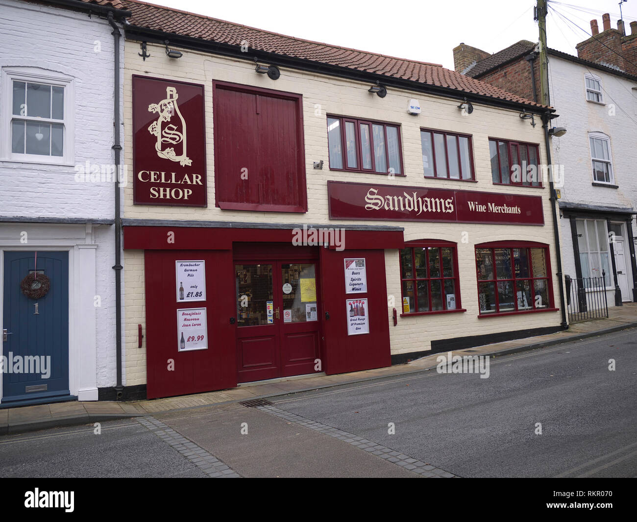 Sandhams wine shop in Caistor Stock Photo