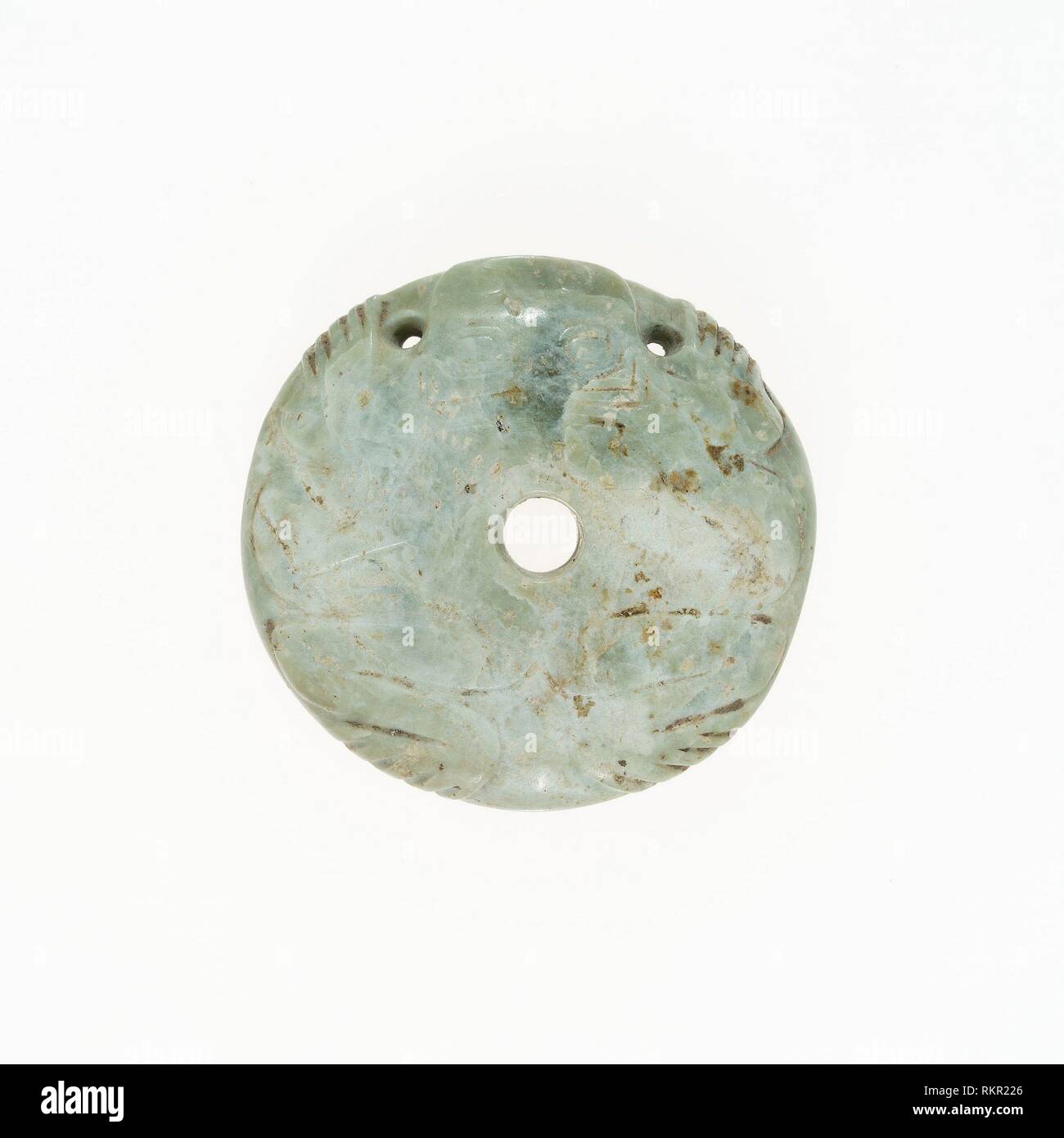 Toad Pendant - Shang or Western Zhou period, 13th/10th century B.C. - China - Origin: China, Date: 1300 BC–900 BC, Medium: Jade, Dimensions: 3.3 × Stock Photo