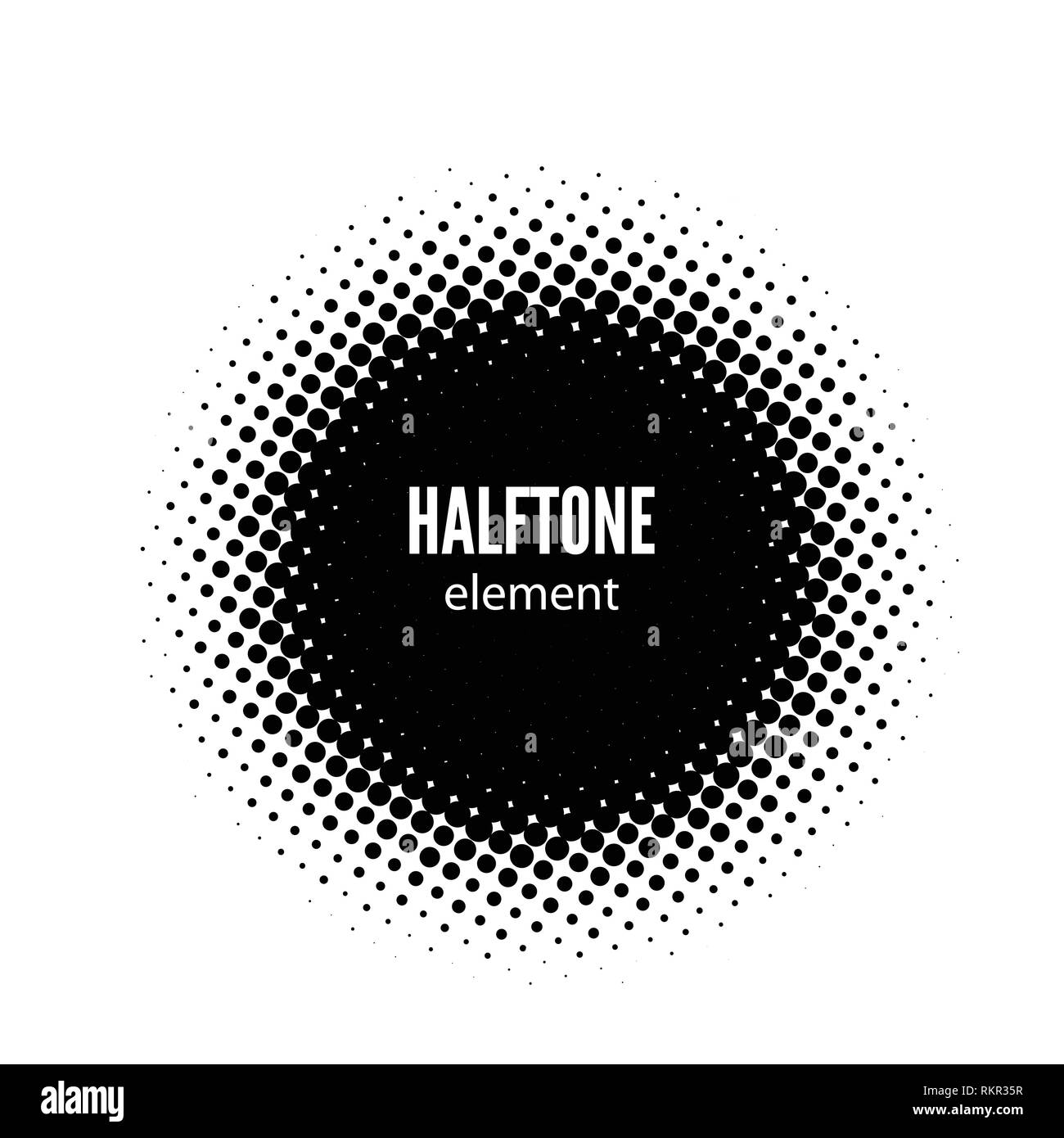 abstract halftone vector design element. Black dots frame Stock Vector ...