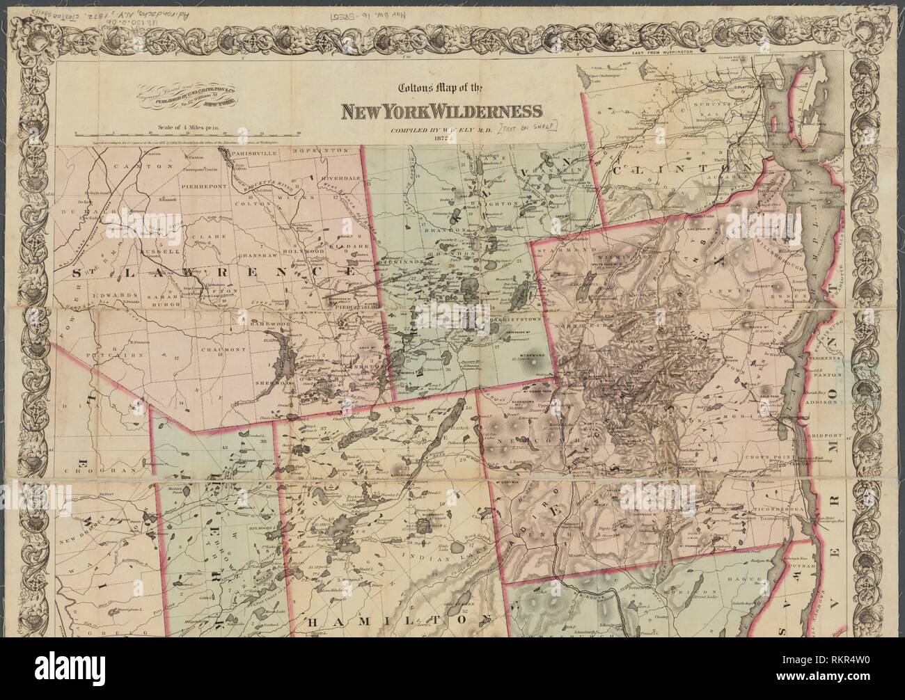 Colton's map of the New York wilderness Additional title: New York 