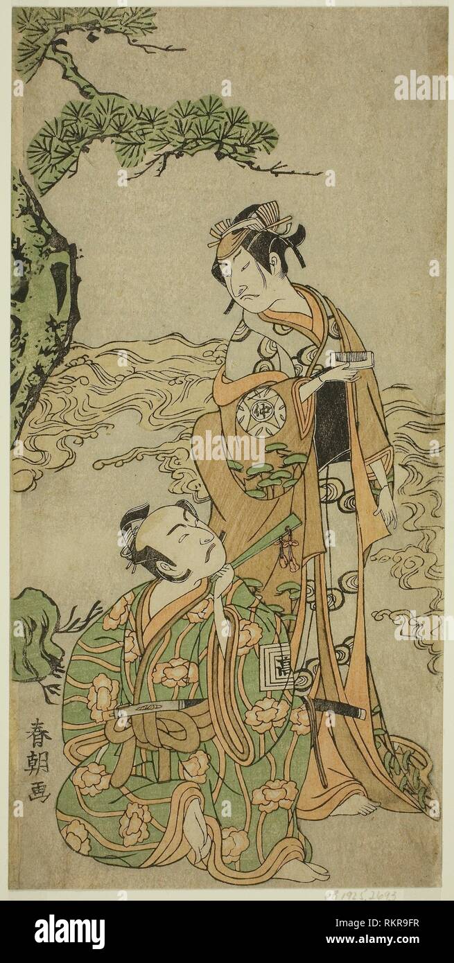 The Actors Nakamura Nakazo I as Matsukaze (right), and Ichikawa Komazo I as Yukihira (left), in