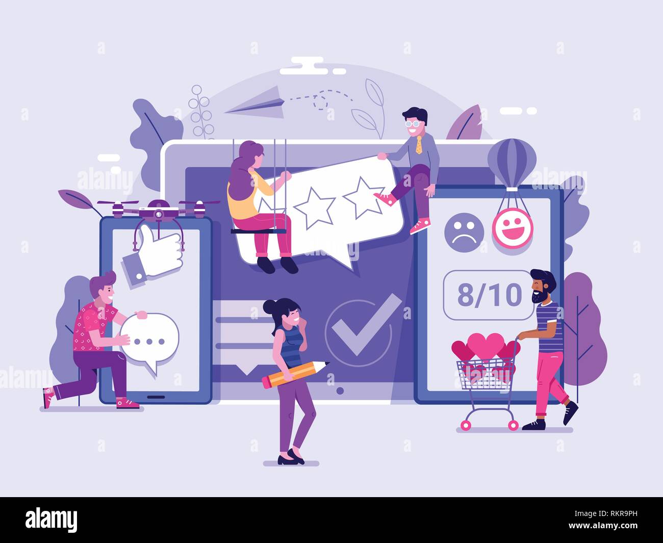 Positive Customer Feedback Concept Stock Vector Image & Art - Alamy