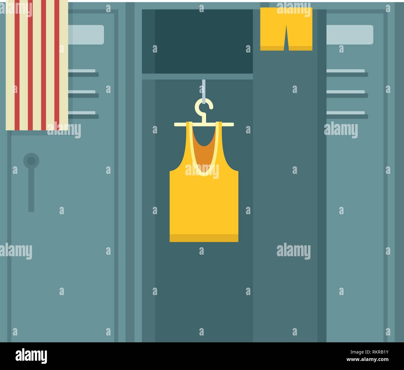 Sport dressing room icon. Flat illustration of sport dressing room 