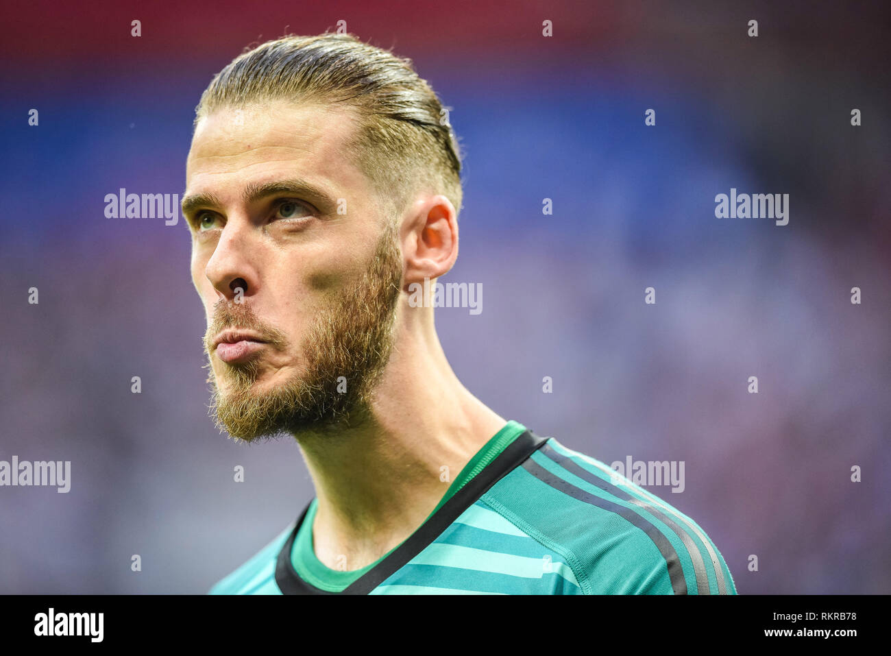 Moscow, Russia - July 1, 2018. Spain national football team goalkeeper David De Gea during penalty shootout in FIFA World Cup 2018 Round of 16 match S Stock Photo