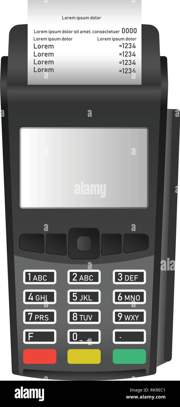 Pos terminal icon. Realistic illustration of pos terminal vector icon ...