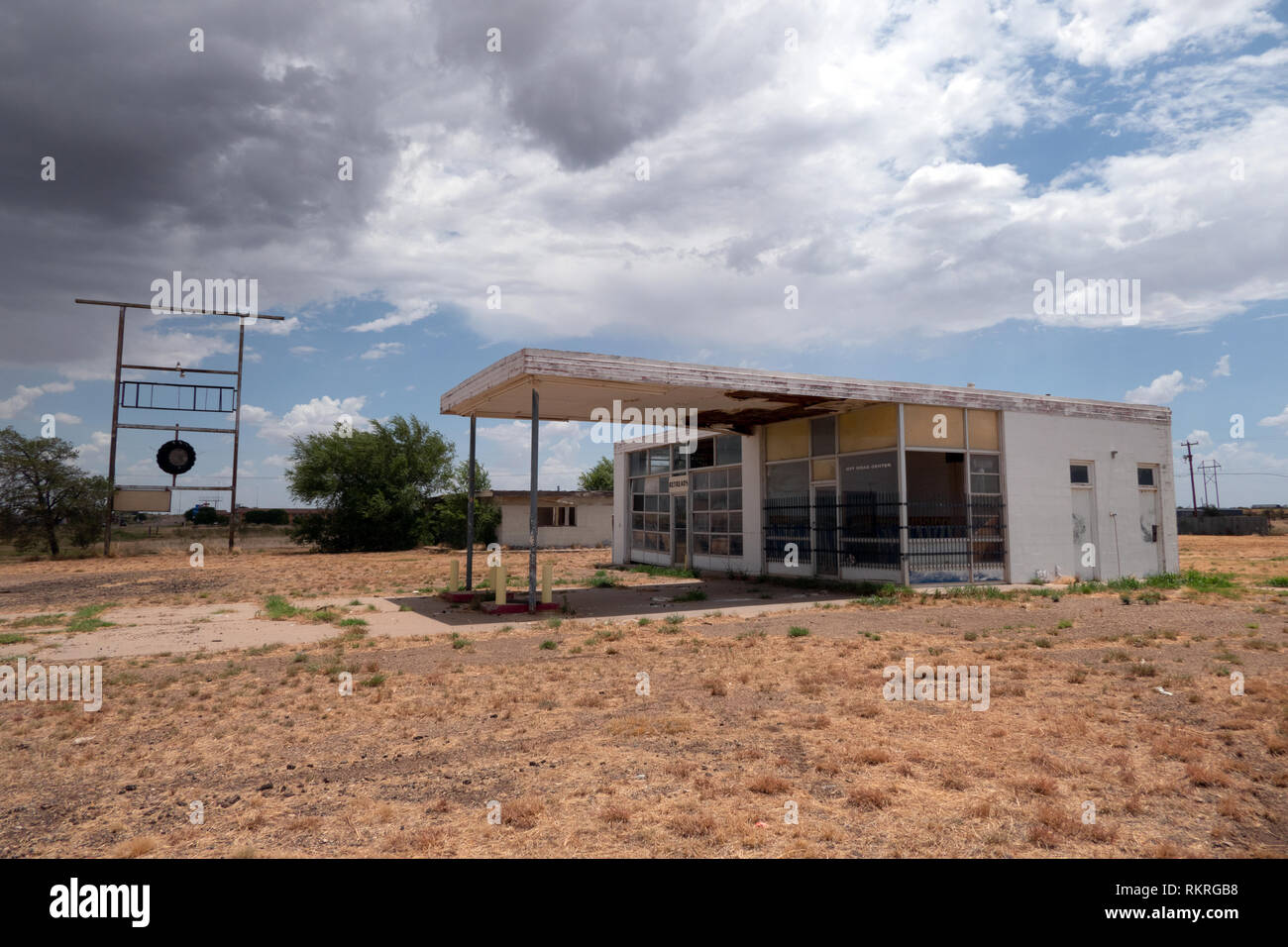 Abandoned gas station on a US highway in Tucumcari, New Mexico, United