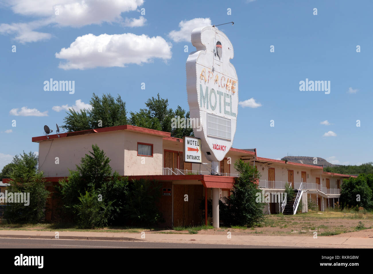 Abandoned tourist motel on a US highway in Tucumcari, New Mexico