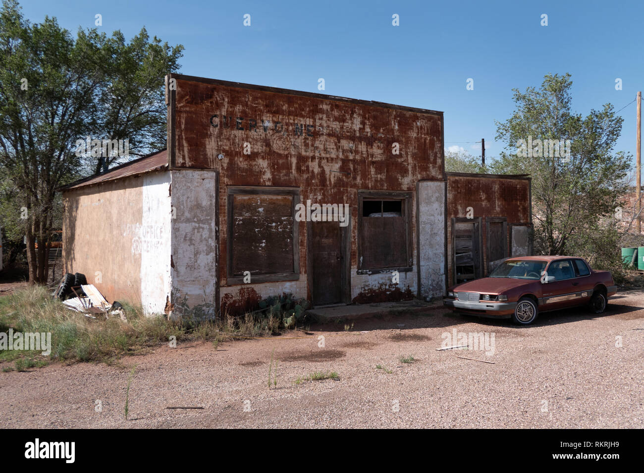 Abandoned building in Cuervo, ghost town of New Mexico, United States